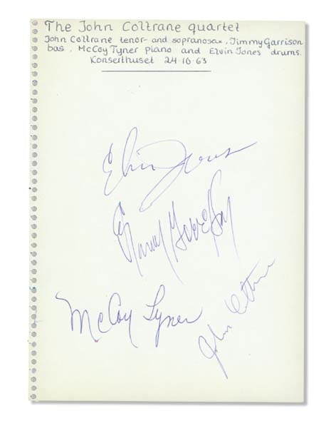 Music Autographs - John Coltrane Quartet Autograph Set (6 x 8.5")