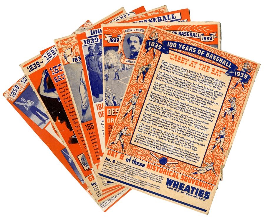 - 1939 Complete Set of Wheaties 100 Years Baseball Cereal Box Panels (8)