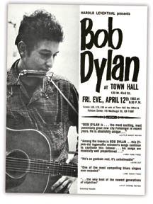 Bob Dylan - 1963 Bob Dylan Concert Handbill (7.75 x 9.75")