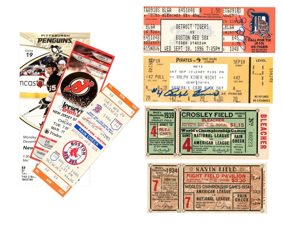 Tickets, Publications & Pins - Famous Game Ticket Collection - World Series & Great Achievements (10 pieces)