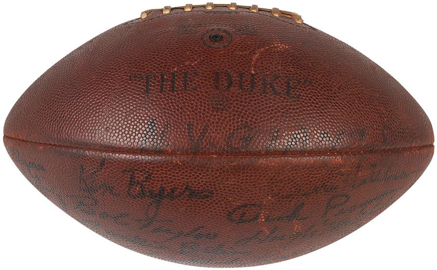 - 1963 New York Giants Eastern Conference Championship Game Used and Vintage Signed Football