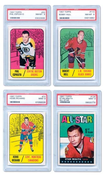 Sports Cards - 1967/68 Topps Hockey PSA Lot (9)