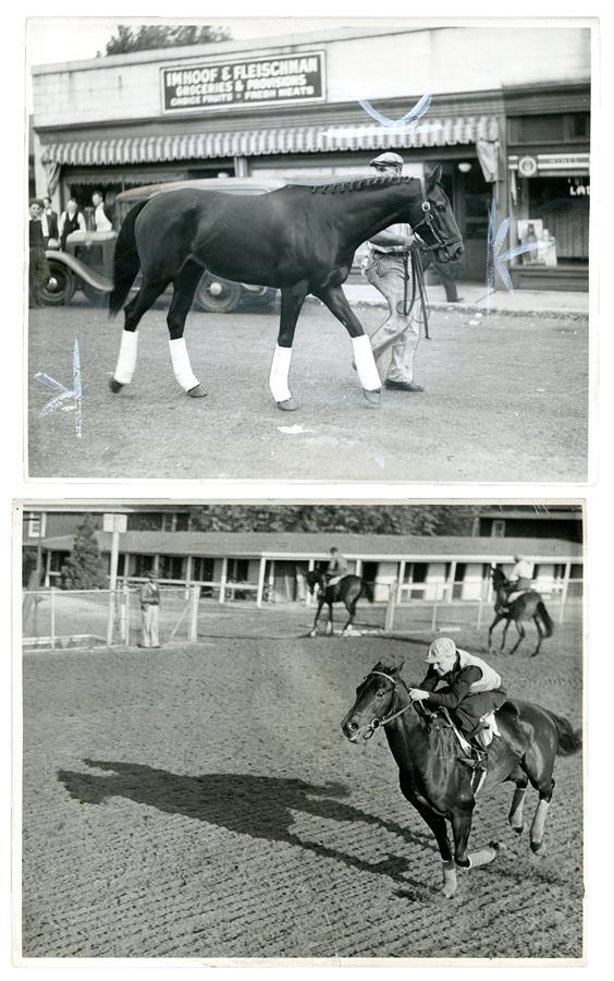 Horse Racing - Three War Admiral Wire Photos Readying for Match Race v Seabiscuit (3)