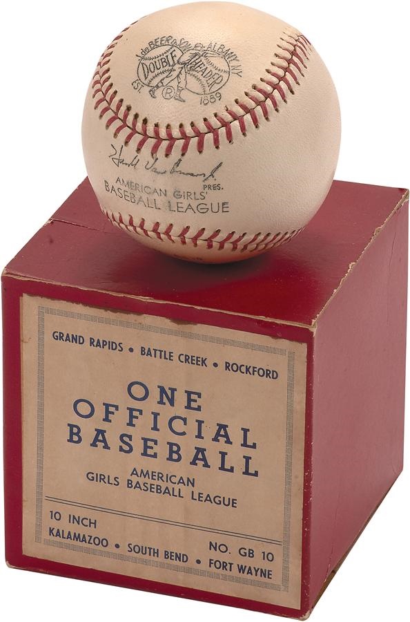 - Circa 1953 All American Girls Professional Baseball League Mint Ball in Box
