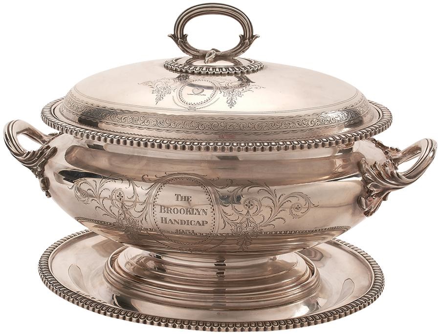 Horse Racing - 1851 Silver Soup Tureen Won by "Palestinean" for the 1951 Brooklyn Handicap