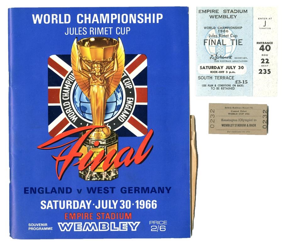- 1966 World Cup Winning Final Game Program & Tickets (3)