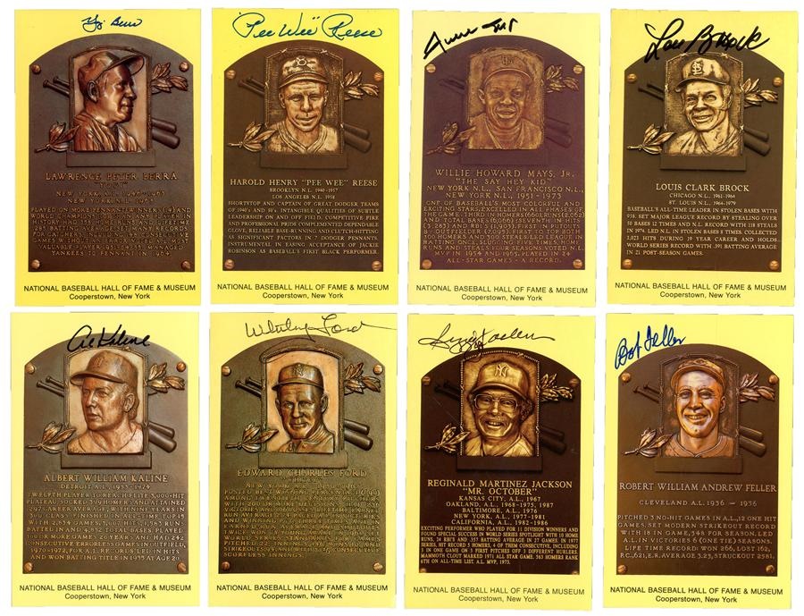 St. Louis Cardinals - Lou Brock's Personal Collection of Signed Hall of Fame Plaque Postcards (54)