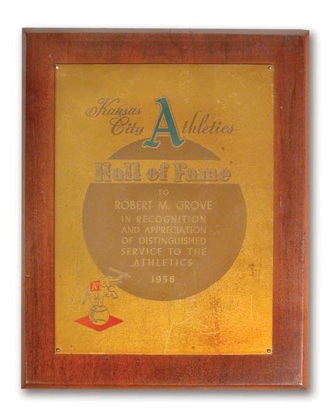Americana Awards - 1956 Lefty Grove Athletics Hall of Fame Plaque (11x14")