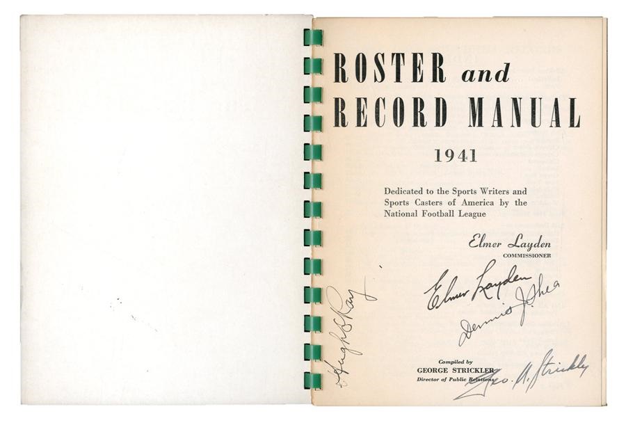 - 1941 Hugh "Shorty" Ray Signed NFL Football Record Book