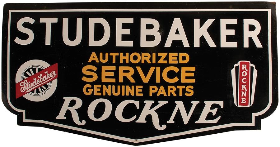 - 1932 Knute "ROCKNE" Studebaker Large Porcelain Sign