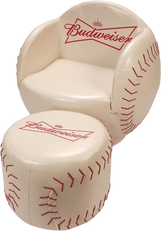Budweiser Promotional Baseball Chair with Ottoman