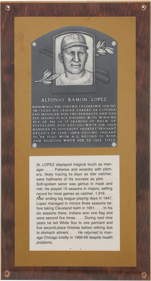 - Al Lopez Baseball Hall of Fame Plaque