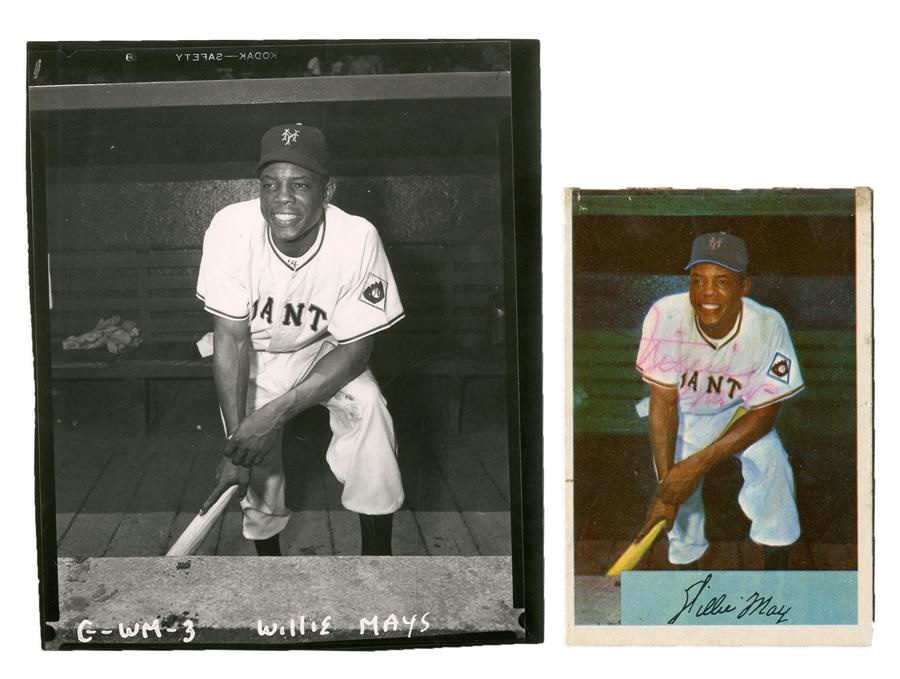 - File Photo Used to Print the 1954 Bowman Willie Mays Card