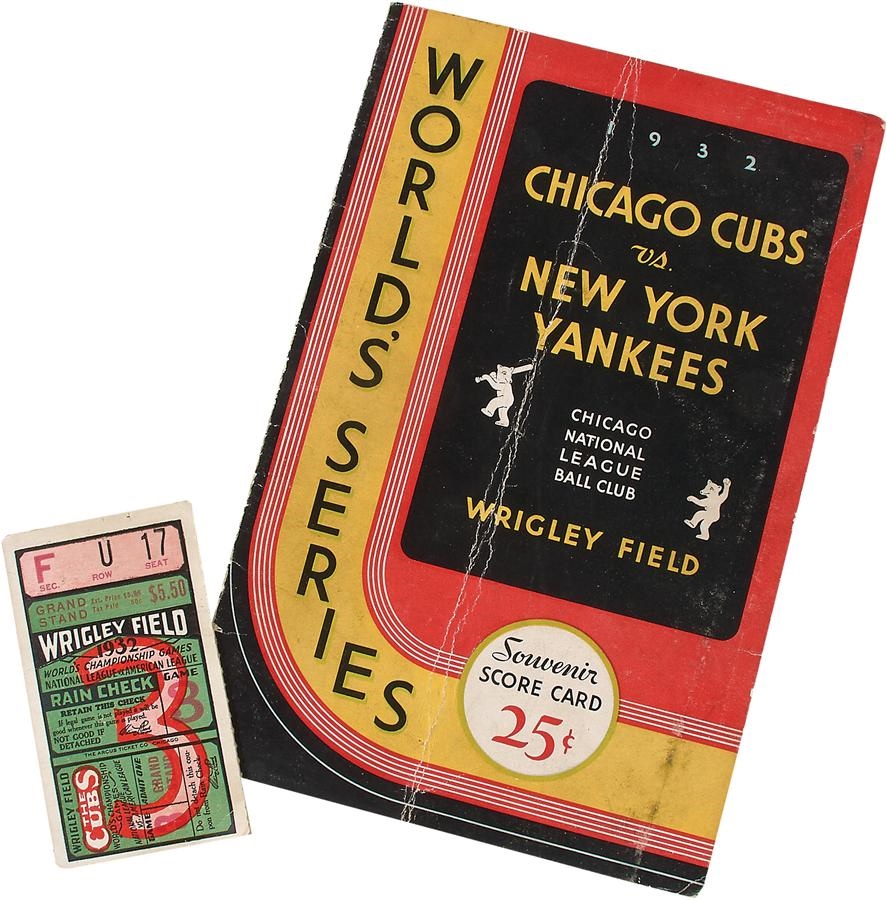 Historic New York Yankee Baseball Collection - Babe Ruth "Called Shot" Ticket & Program (2)