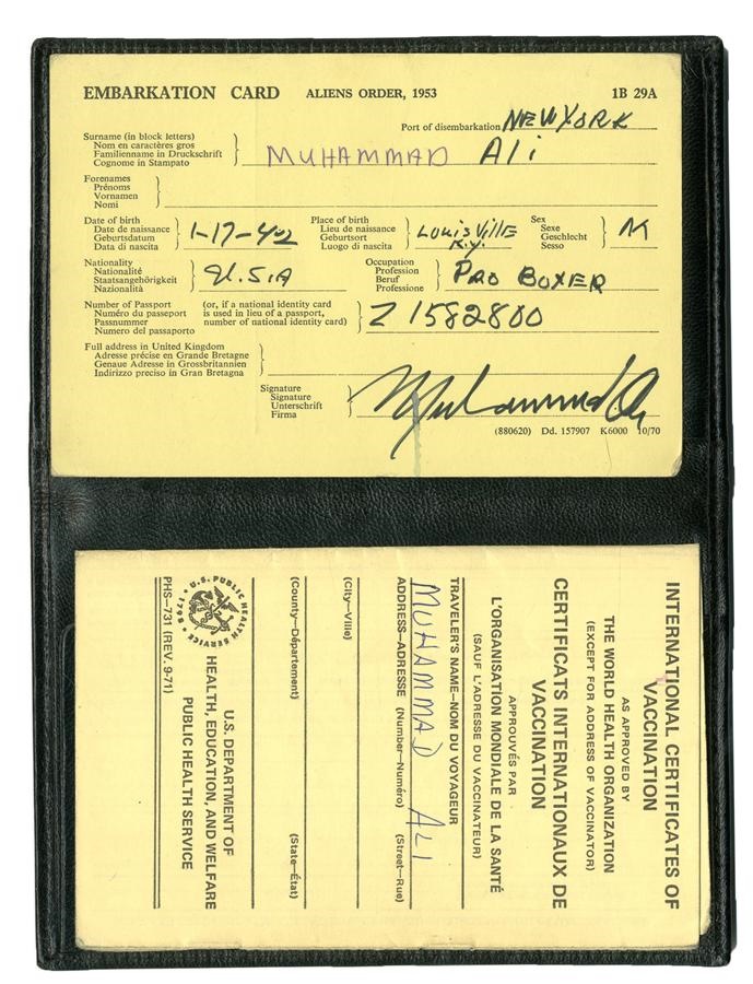 - Muhammad Ali's Billfold, Signed Embarkation Card and More