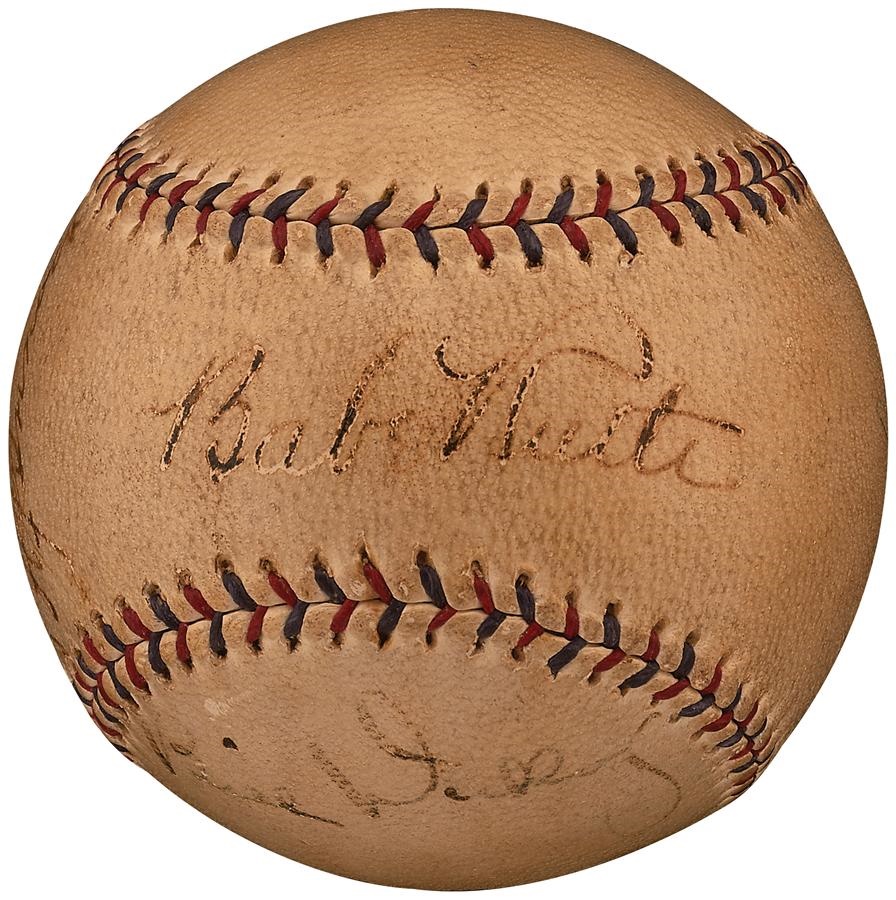 Historic New York Yankee Baseball Collection - 1931 New York Yankees Signed Baseball with Babe Ruth & Lou Gehrig