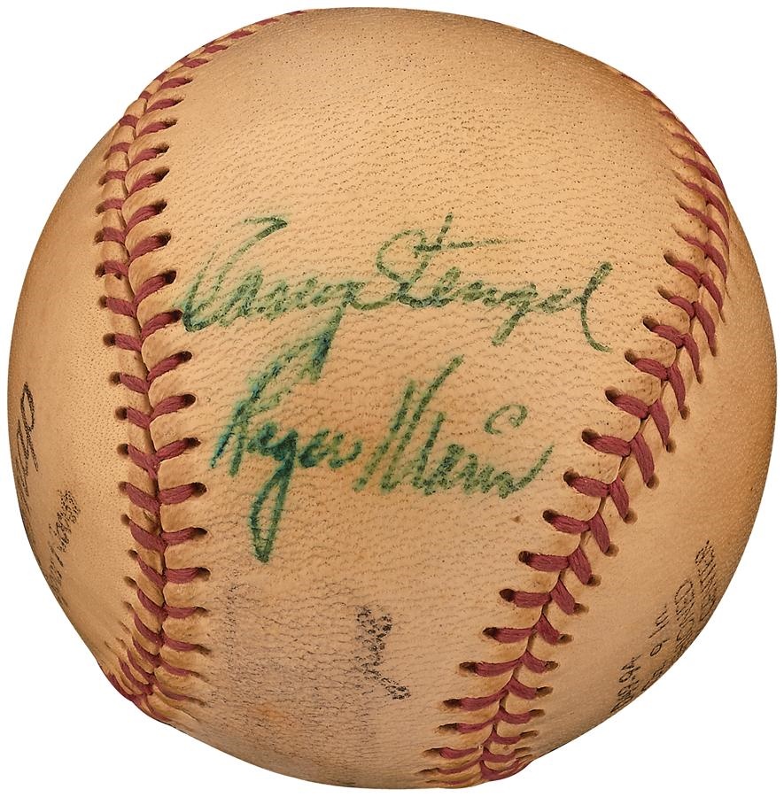 Historic New York Yankee Baseball Collection - 1960 Roger Maris & Casey Stengel Signed Baseball