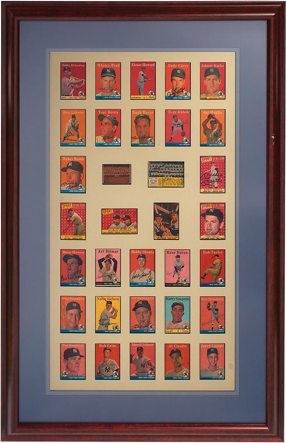 Historic New York Yankee Baseball Collection - 1958 World Champion New York Yankees Signed Topps Baseball Cards (32)