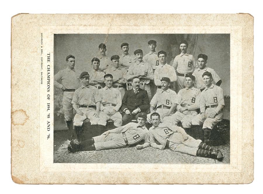 Historic New York Yankee Baseball Collection - Triple Champions of 1894-96 Baltimore Orioles Oversized Team Cabinet