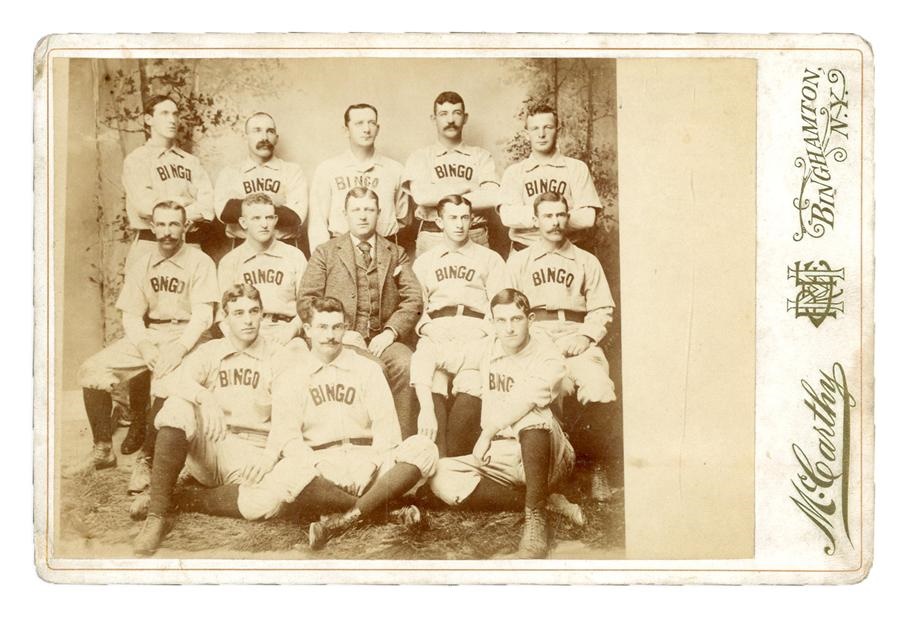 - 1892 Binghamton Bingos Cabinet Photo with Wee Willie Keeler