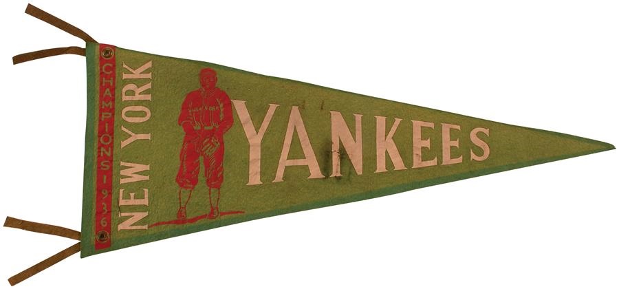 Historic New York Yankee Baseball Collection - Rare 1936 Champions Pennant