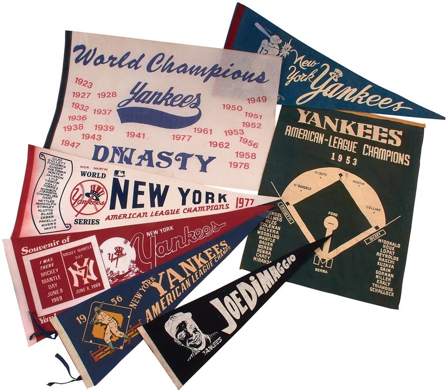 - Interesting NY Yankee Pennant Collection (7)