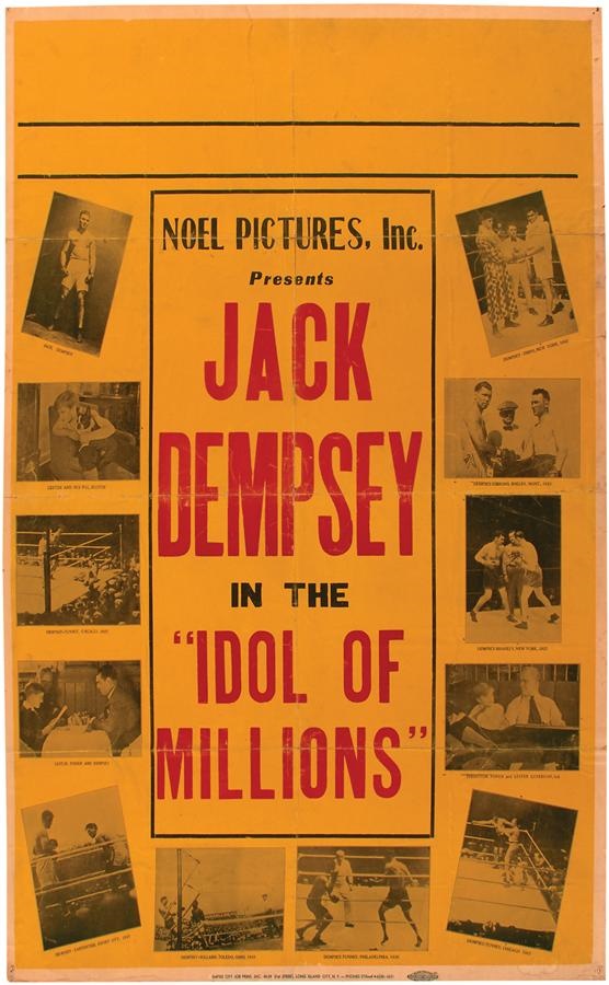 - 1920s Jack Dempsey "Idol Of Millions" Film Poster