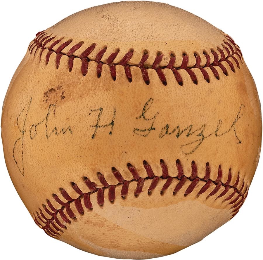 Historic New York Yankee Baseball Collection - Rare John H. Ganzel Single Signed Baseball (1874-1959)