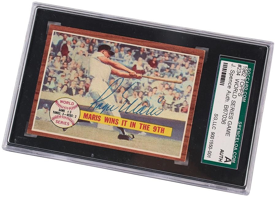 Mantle and Maris - 1962 Roger Maris Signed Topps Card