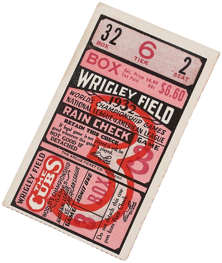 Ruth and Gehrig - 1932 Babe Ruth "Called Shot" Ticket