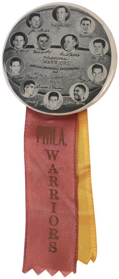 Basketball - 1955-56 Philadelphia Warriors NBA World Champions Pin with Ribbons
