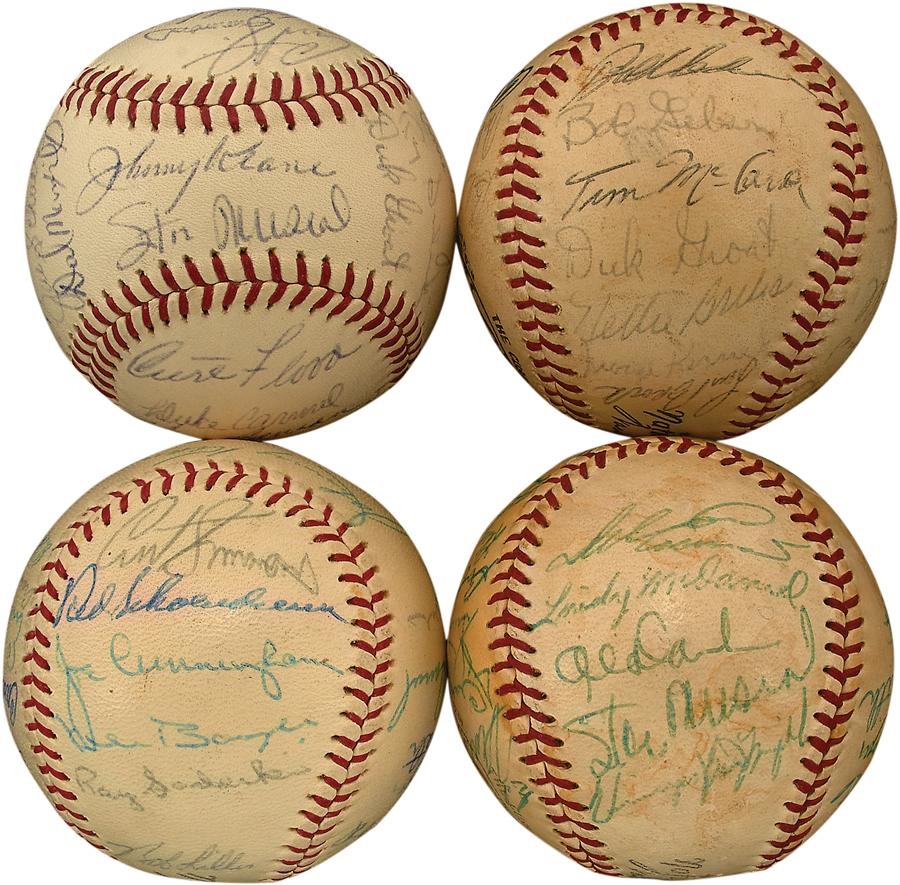 St. Louis Cardinals - 1957-65 St Louis Cardinals Team Signed Baseballs (4)