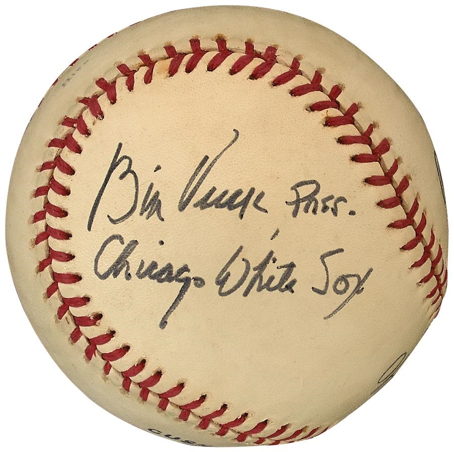 Baseball Autographs - Bill Veeck Single Signed Baseball PSA 9 with 10 Autograph