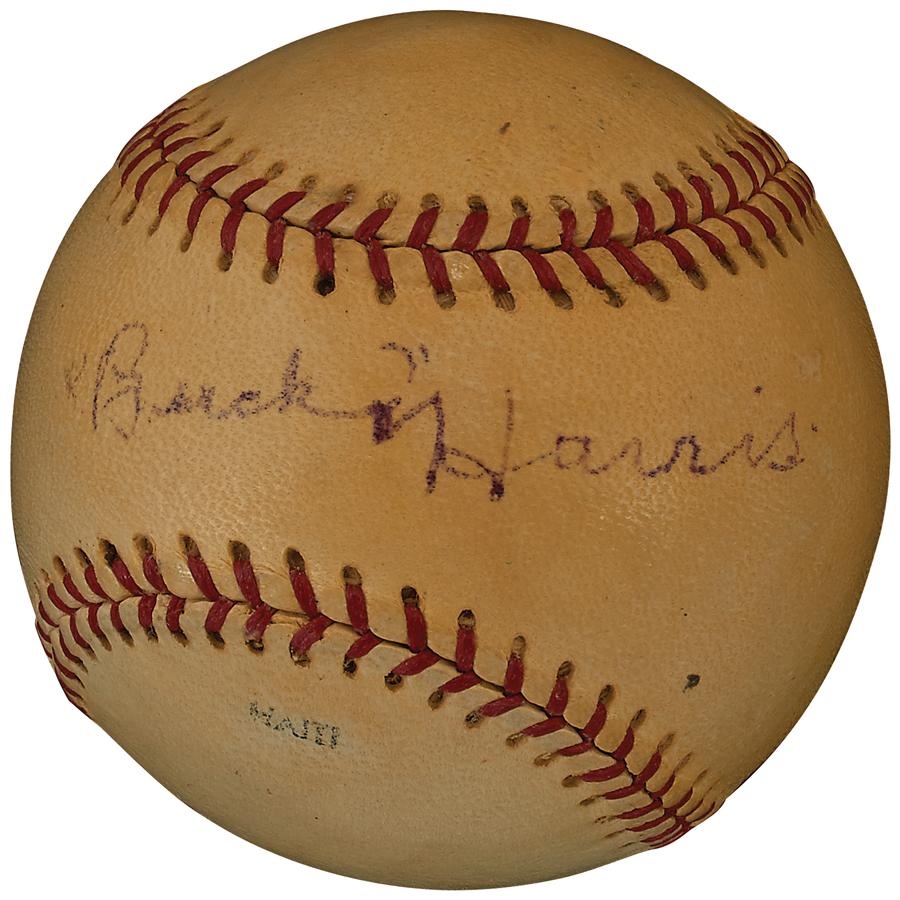 Baseball Autographs - Bucky Harris Single Signed Baseball