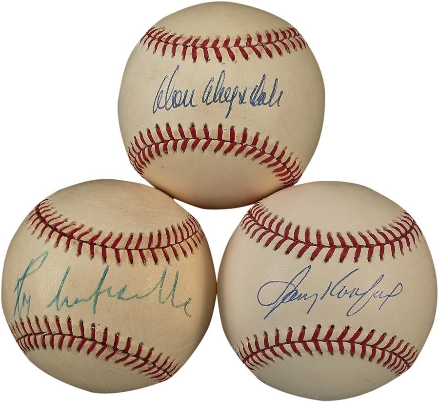 - Roy Campanella, Sandy Koufax and Don Drysdale Signed Baseballs