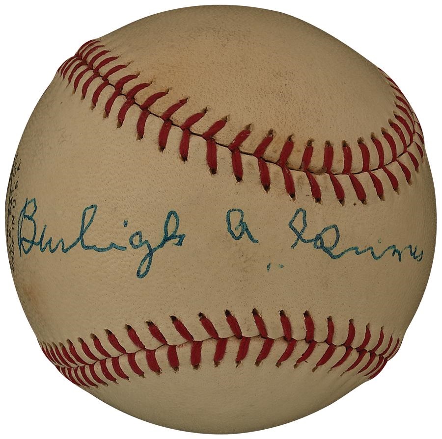- Burleigh Grimes Single Signed Baseball