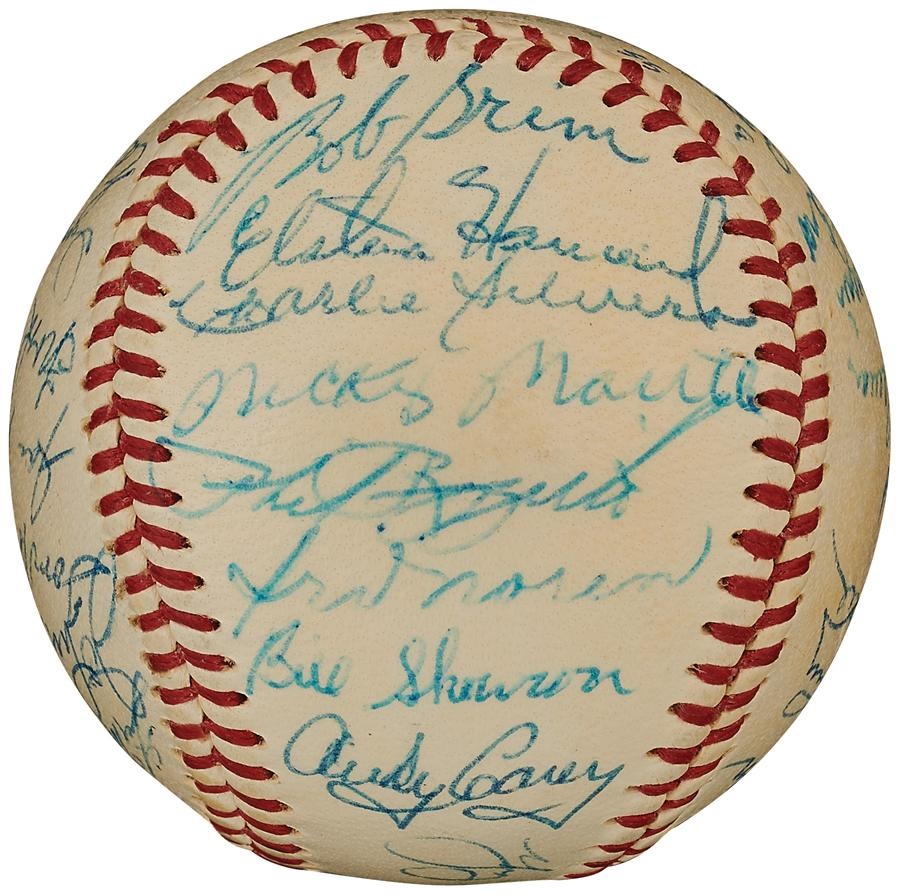 - High Grade 1955 New York Yankees Team Signed Baseball