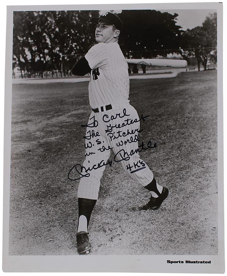 Mantle and Maris - Mickey Mantle Signed Photo to Carl Erskine