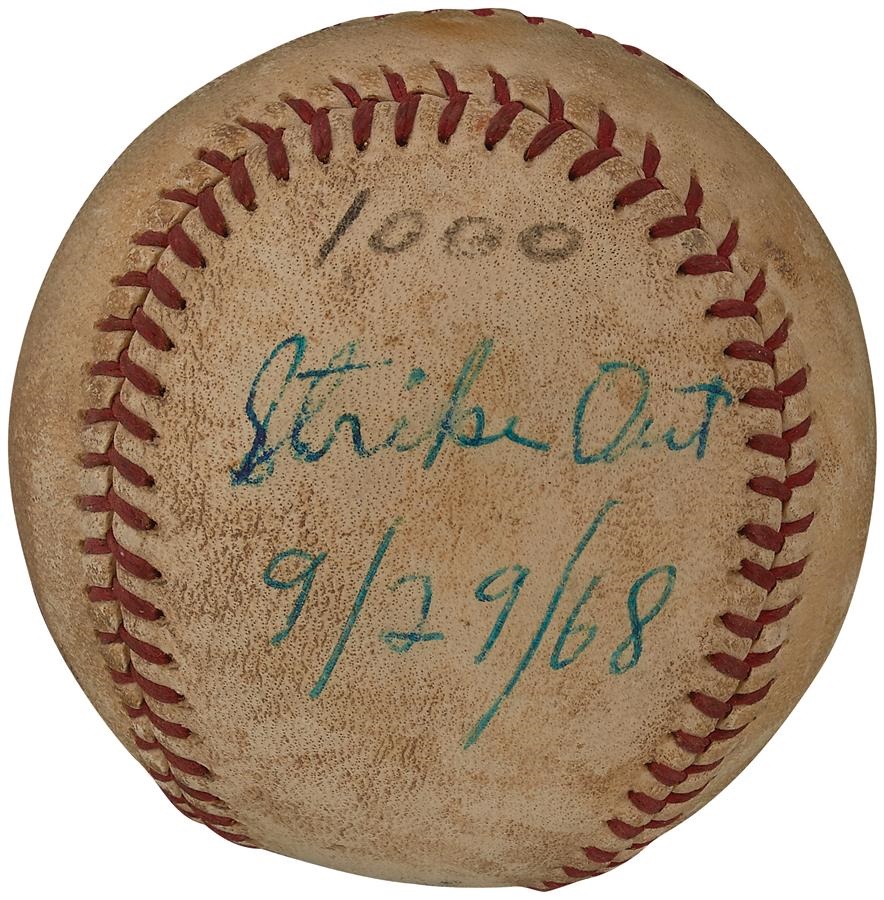 The Gaylord Perry Collection - Gaylord Perry 1,000th Career Strikeout Baseball