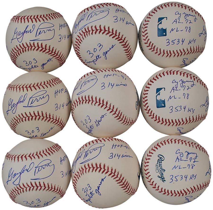 The Gaylord Perry Collection - Gaylord Perry Signed Statistics Baseballs (18)