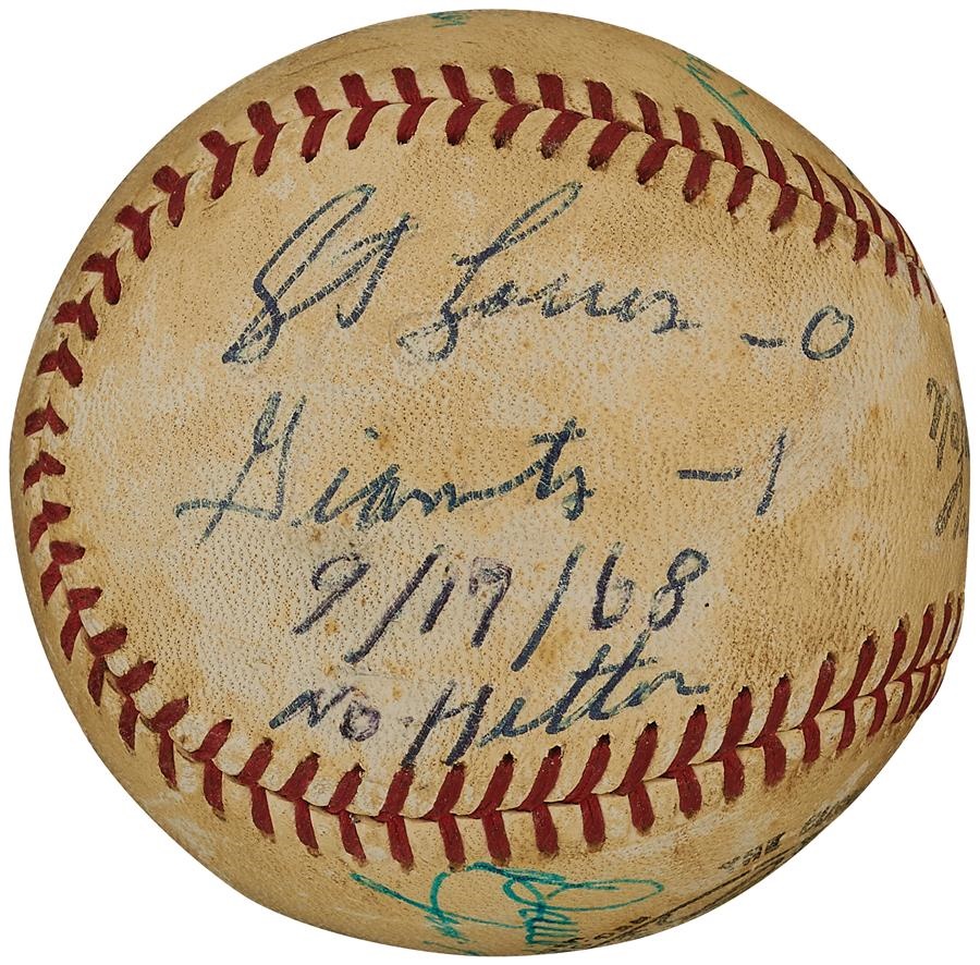 The Gaylord Perry Collection - 1968 Gaylord Perry No-Hitter Last Out Baseball