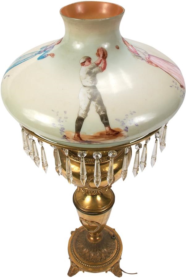 Baseball Memorabilia - 19th Century Baseball Oil Lamp