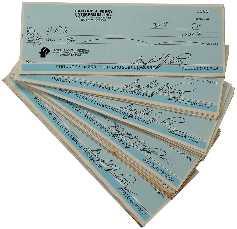 The Gaylord Perry Collection - Gaylord Perry Signed Bank Checks (99)