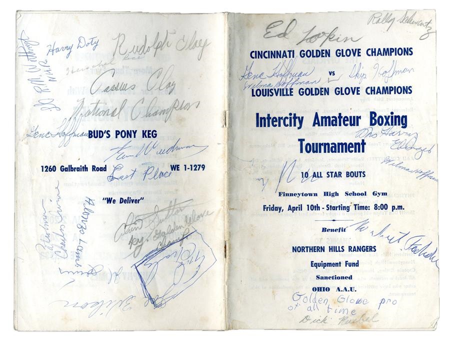 "Cassius Clay National Champion" Signed 1959 Intercity Amateur Boxing Program
