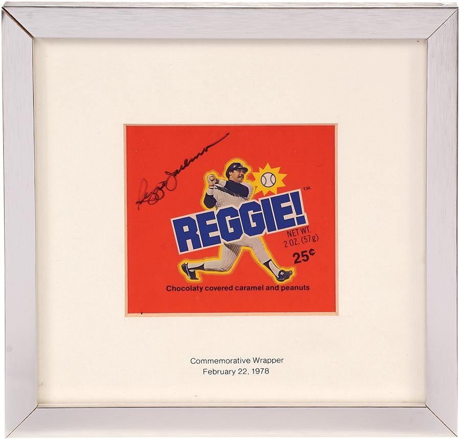NY Yankees, Giants & Mets - Reggie Jackson Signed Commemorative Wrapper