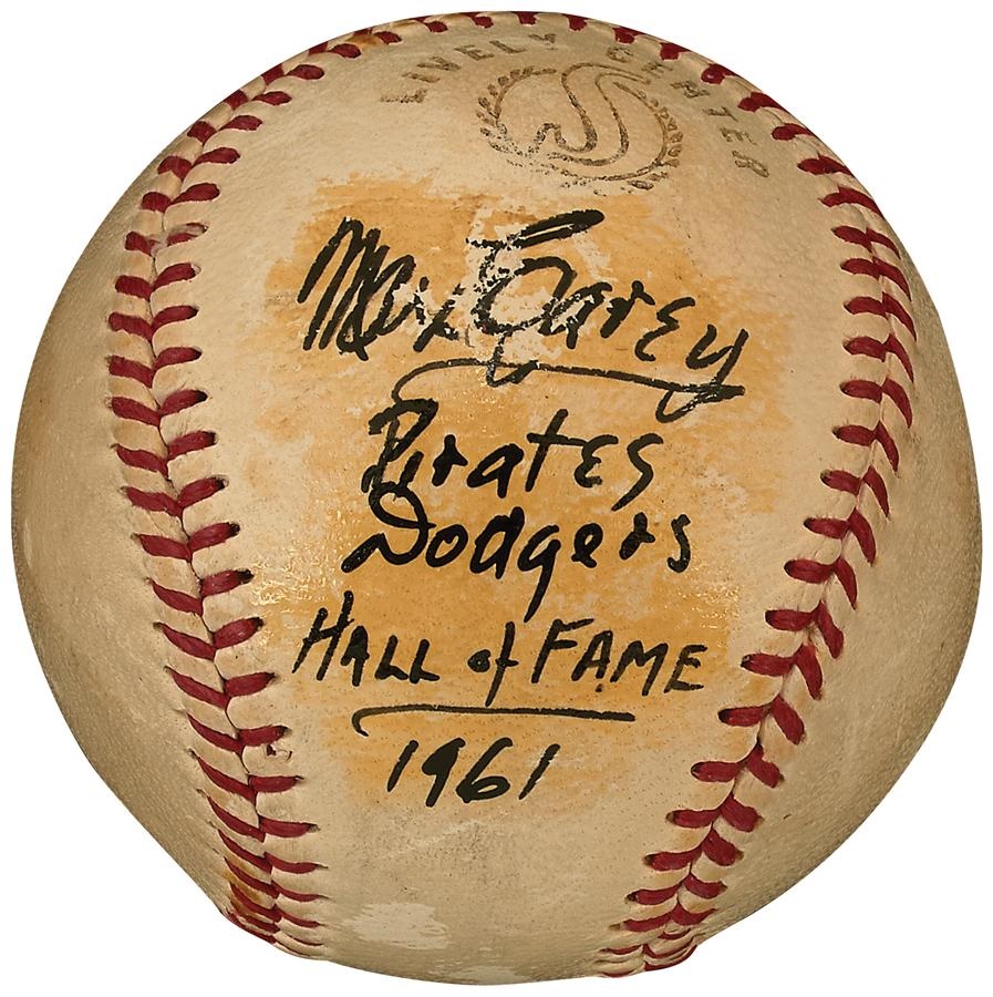 Clemente and Pittsburgh Pirates - Max Carey Signed Baseball with Hall of Fame Inscription