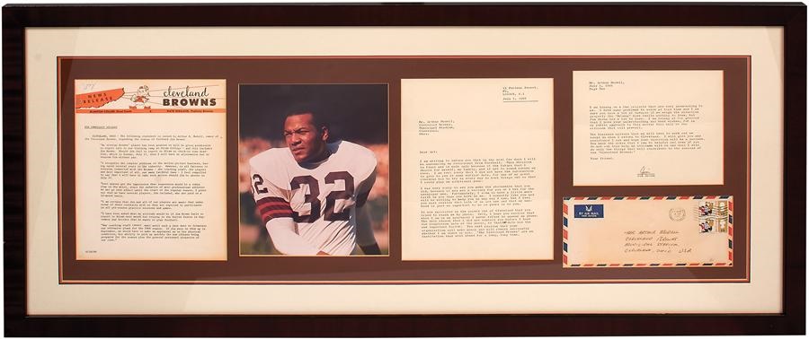 Incredibly Important Jim Brown Retirement Letter to Art Modell