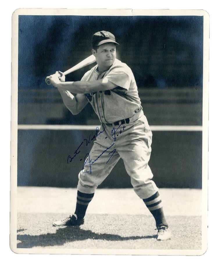Baseball Autographs - Jimmie Foxx Signed Photo by George Burke - One of the Finest Known