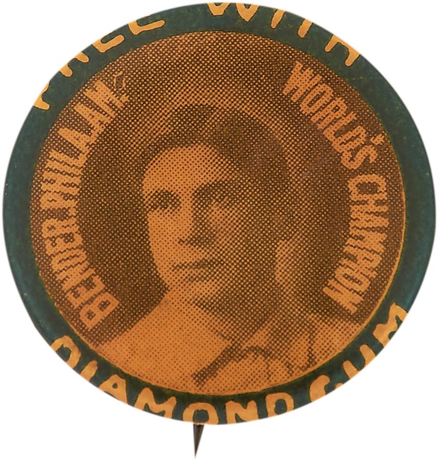 Tickets, Publications & Pins - High Grade 1911 Chief Bender Diamond Gum Pin