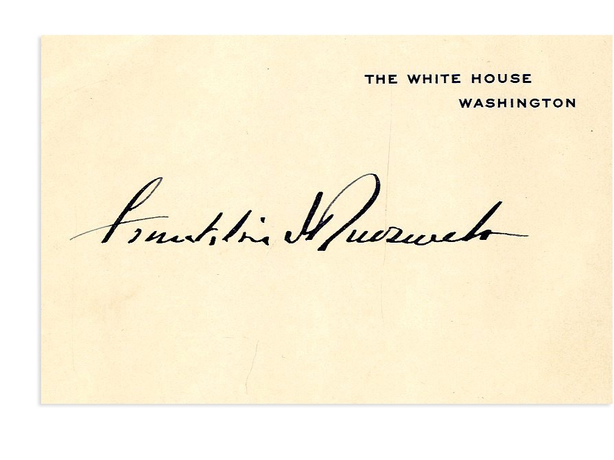 - High Grade President Franklin Delano Roosevelt Signed White House Card MINT (PSA/DNA)